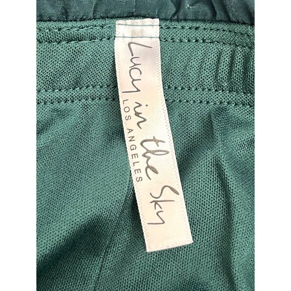 Lucy in the Sky Emerald Green Ruffle Trim Dress Size S Belted Romantic Cocktail - Picture 8 of 11